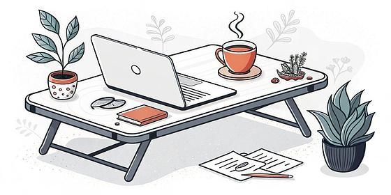 便利な折りたたみPCテーブルで作業効率アップ