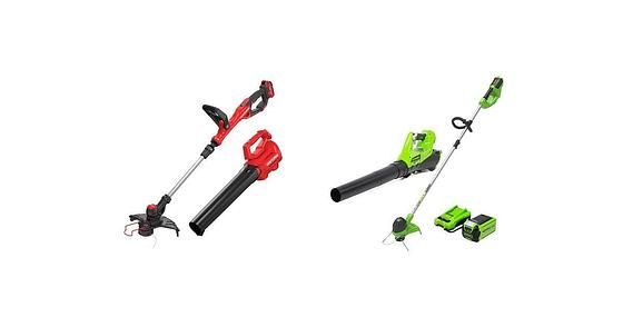 RYOBI 40V Cordless Battery 12 in. String Trimmer and 450 CFM 120 MPH Blower Combo Kit 2-Tools with 4.0 Ah Battery and Charger $169