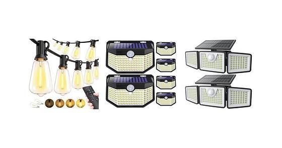 $19.99 | 6-Pk Aootek 120-LEDs Solar Motion Sensor IP65 Lights (Black, Daylight White) at Amazon