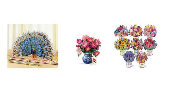 $3.99* | Airpark 3D Paper Pop Up Flower Bouquet Card w/ Note Card & Envelope (Various) at Amazon