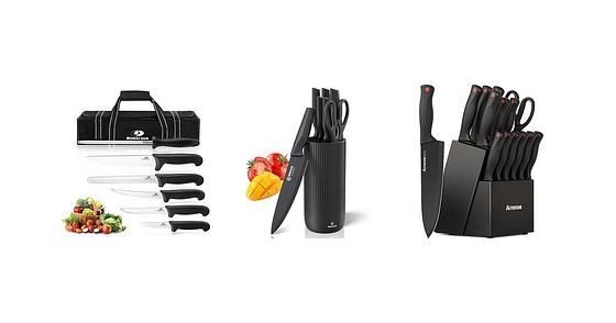 $14.97* | 12-Piece Carote Granite Nonstick Ceramic Coated Stainless Steel Knife Set (White) at Amazon