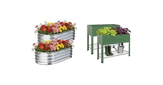 2 Pack TATAANTY Galvanized Raised Garden Bed (4X2X1ft) $32.39 + Free S&H w/ Prime or $35+