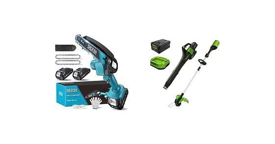 RYOBI 40V Cordless Battery 12 in. String Trimmer and 450 CFM 120 MPH Blower Combo Kit 2-Tools with 4.0 Ah Battery and Charger $169