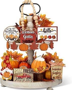BBTO Fall Tiered Tray Decor Set