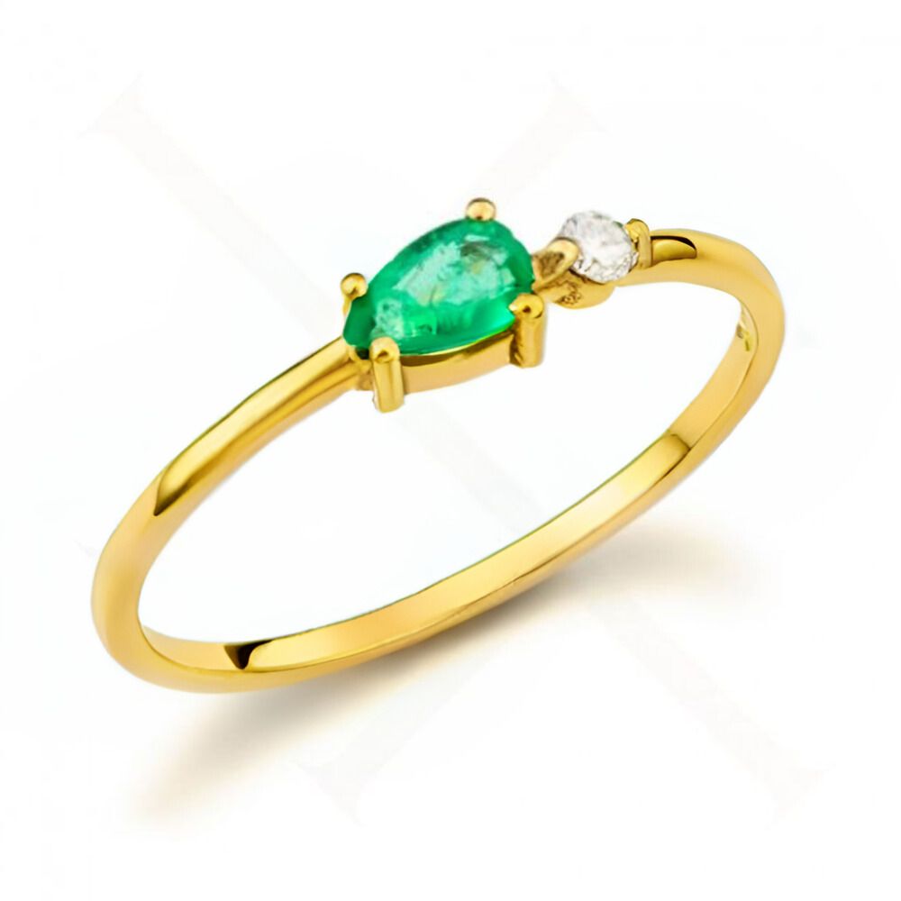 Δαχτυλίδι Κ18 με Σμαράγγι (Ν54)